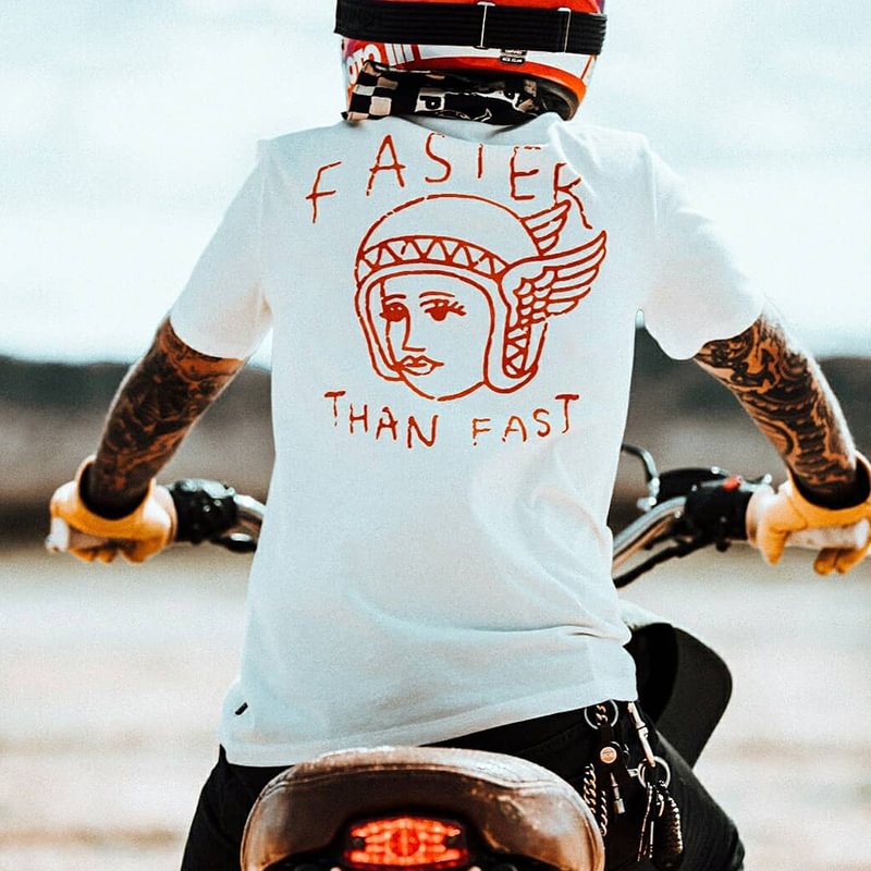 UPRANDY Faster than fast retro print men's t-shirt -  UPRANDY