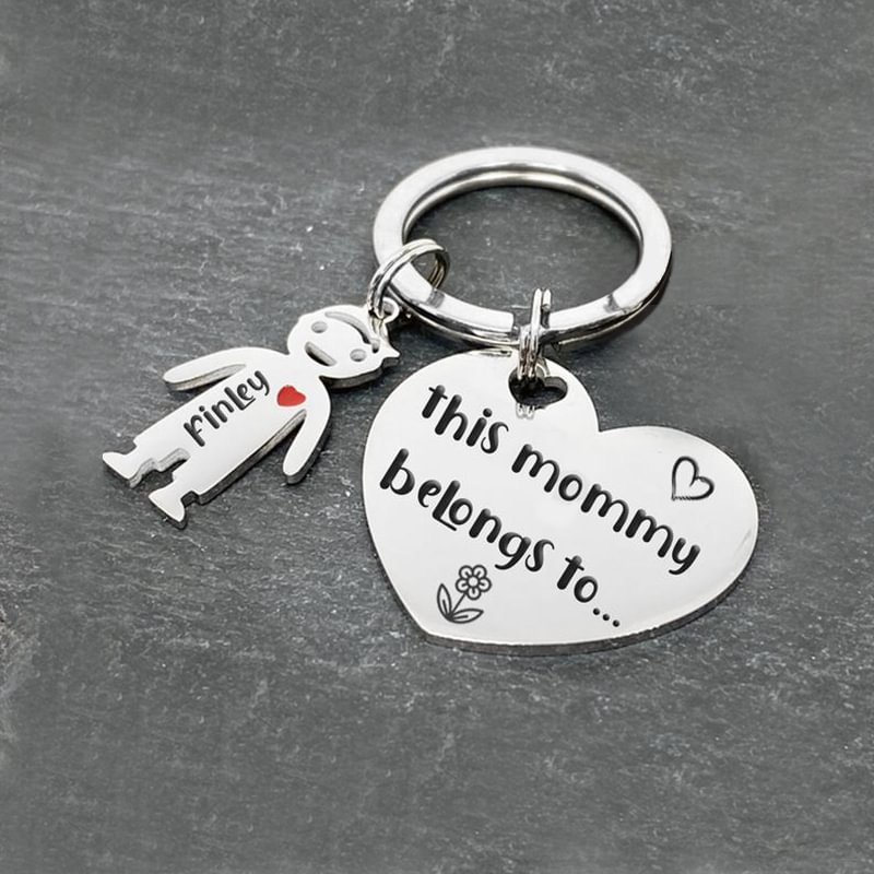 Personalized  Kids Charms Engraving 1 Name Keychain Gift