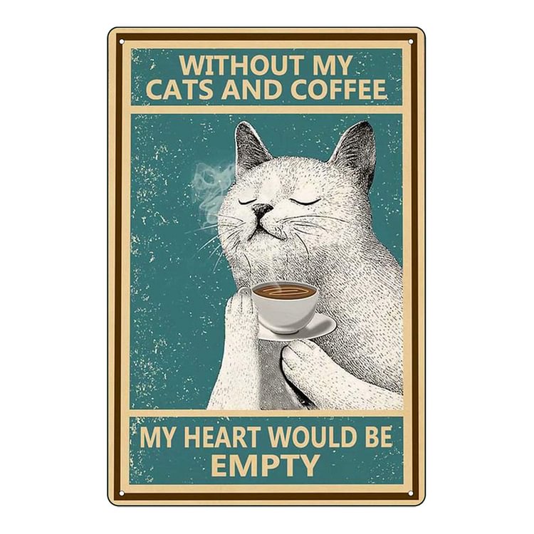 Coffee Cat - Vintage Tin Signs