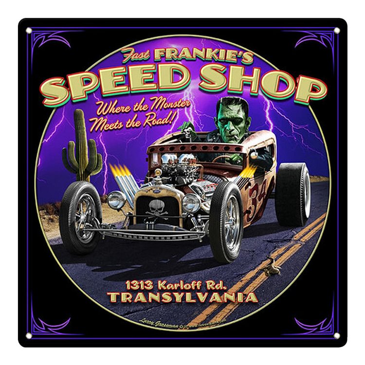 Speed Shop - Square Shape Tin Sign - 30*30CM