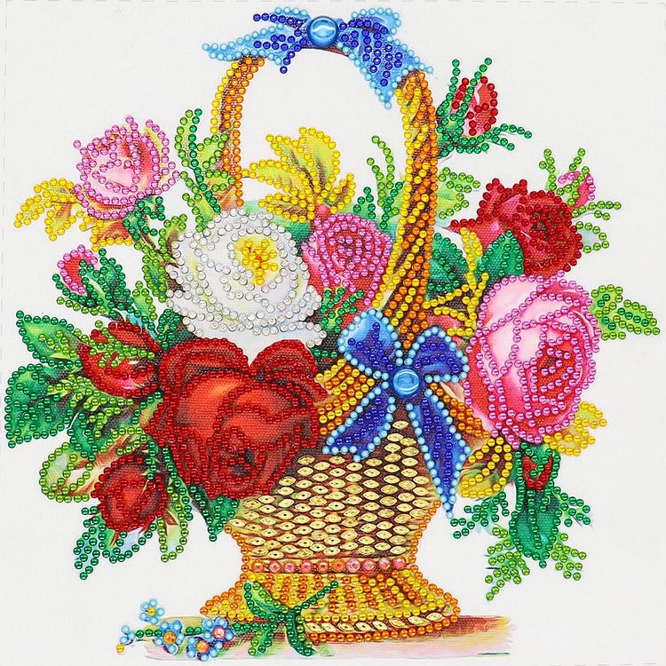 Flower Basket - Special Shaped Diamond Painting - 30*30CM