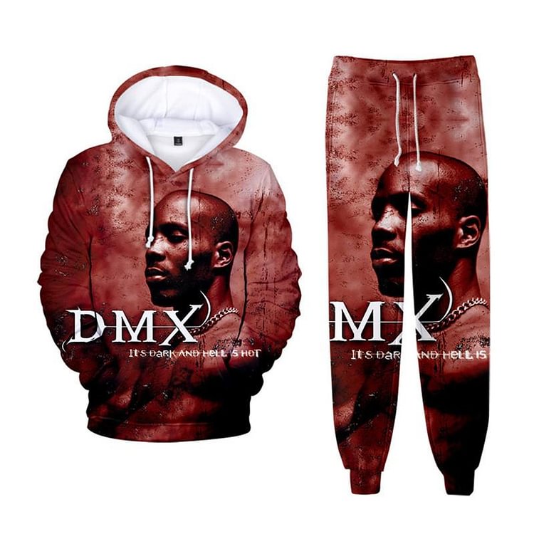 DMX 3D Hoodie Suit Unisex Rapper Hip Hop Casual Sweatshirt-Mayoulove