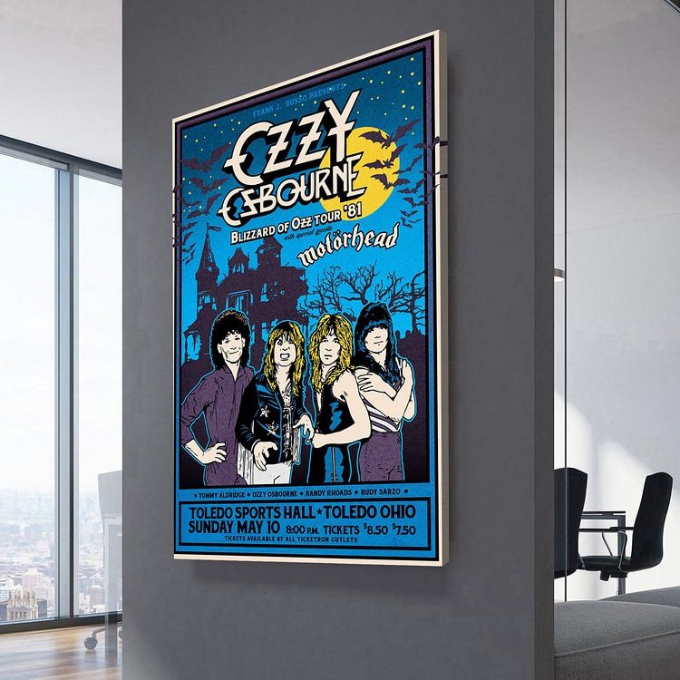 Ozzy Osbourne 1981 Blizzard of Ozz Tour Canvas Wall Art