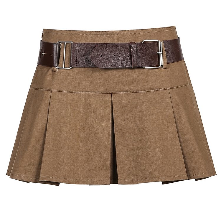 Ruffle Belted Detail Mini Skirt - CODLINS - Codlins