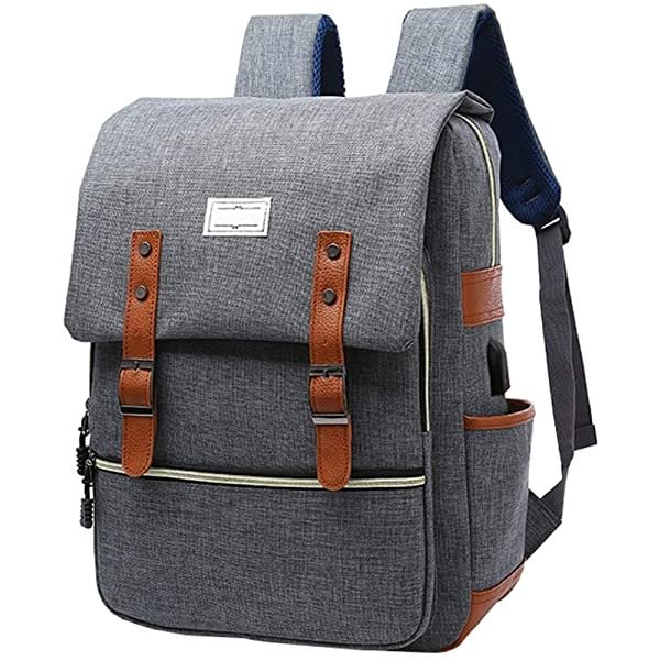 VRIGOO Shoulder Backpack College Bag with USB Charging Port