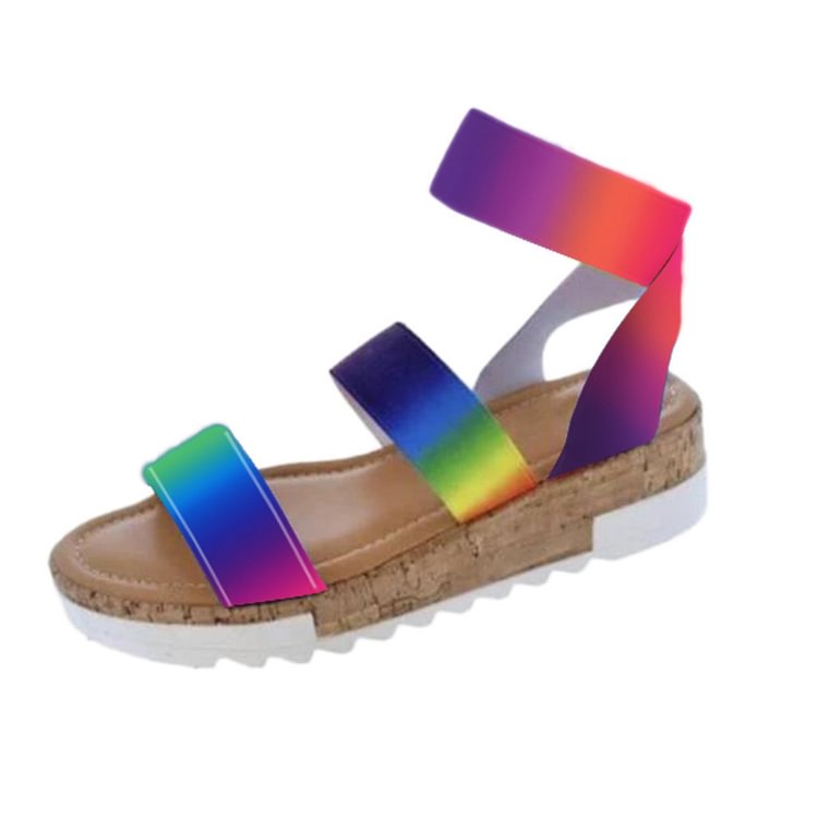 Women's Platform Rainbow Sandals