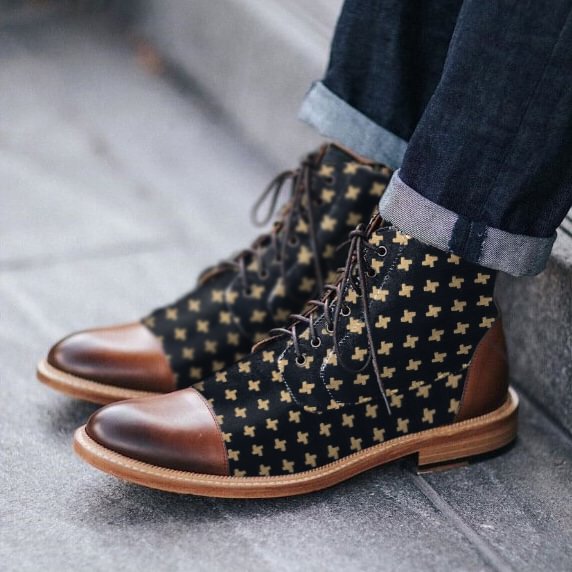 Men's casual fashion mid-tube men's boots - Krazyskull