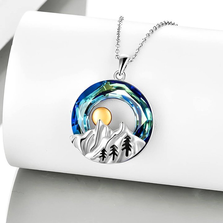 For Self - S925 The Mountains are Calling and I must Go Crystal Mountain Necklace