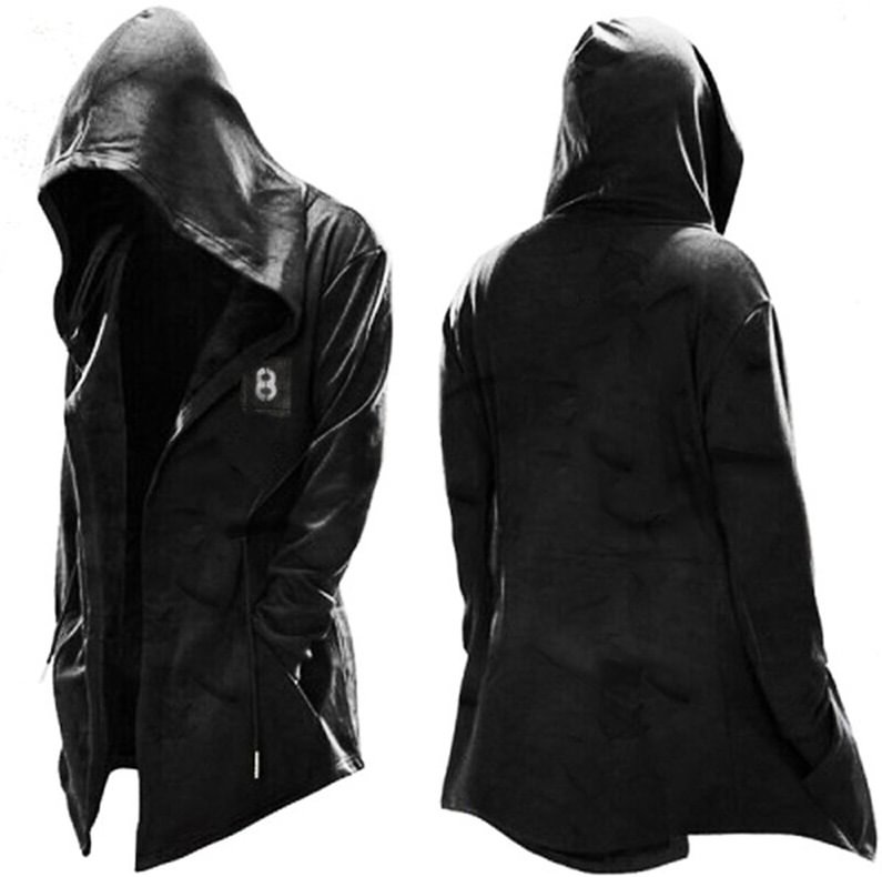 2021 Halloween Trendy Hooded Men's Trench Coat、、sdecorshop