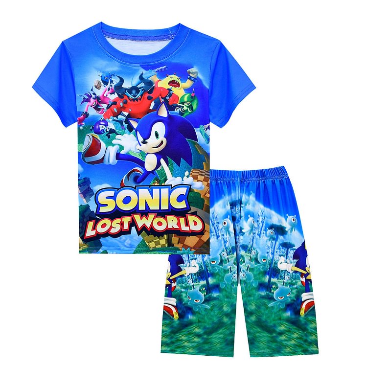 Sonic the Hedgehog Hedgehog Boys Casual Two-Piece Set Stock 1791-Mayoulove