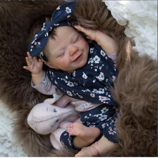  [Heartbeat💖 & Sound🔊]  20 '' So Cute Reborn April Baby Doll Named Kinley- Lifelike Soft Vinyl Doll Children Gifts - Reborndollsshop.com-Reborndollsshop®