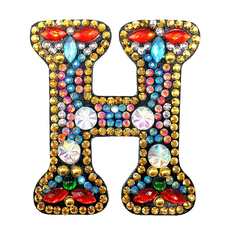 DIY Key Chain Diamond Painting Letters Bag Keyring Pendant Gift (H)-gbfke