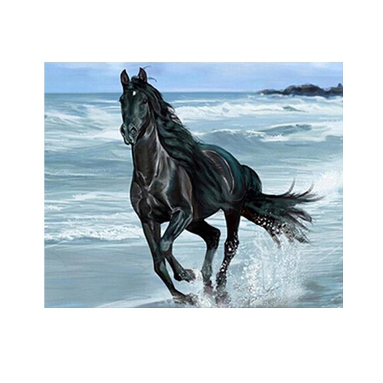 Running Horse - Round Drill Diamond Painting - 40x30cm(Canvas)