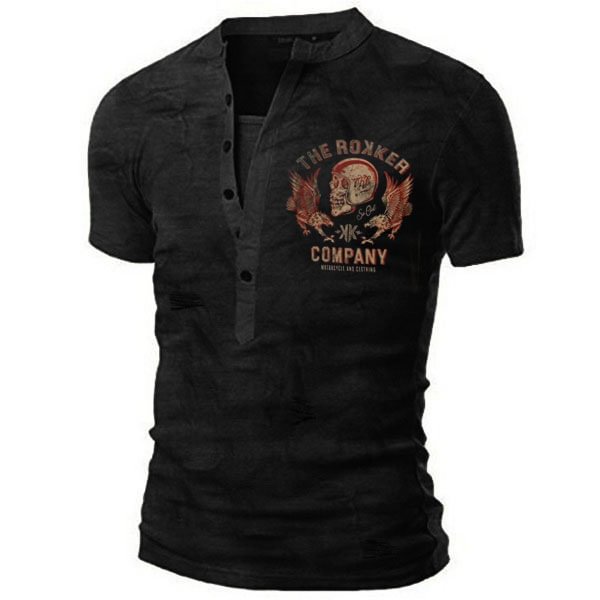 Mens Retro Motorcycle Riding Outdoor Casual T-shirt / [viawink] /