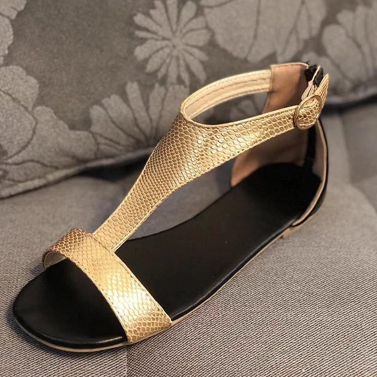Women's Sandals Spring Summer Shoes Open Toe Breathable Beach Buckle Strap Rome Casual Flat Shoes
