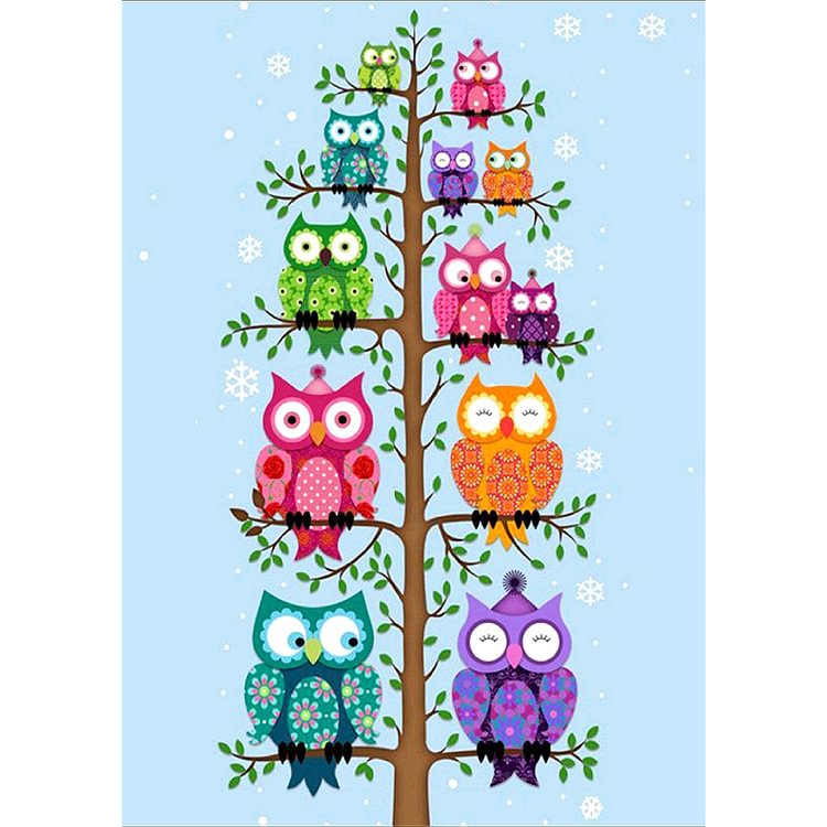 Cartoon Owl-11Ct Stamped Cross Stitch-36*46CM