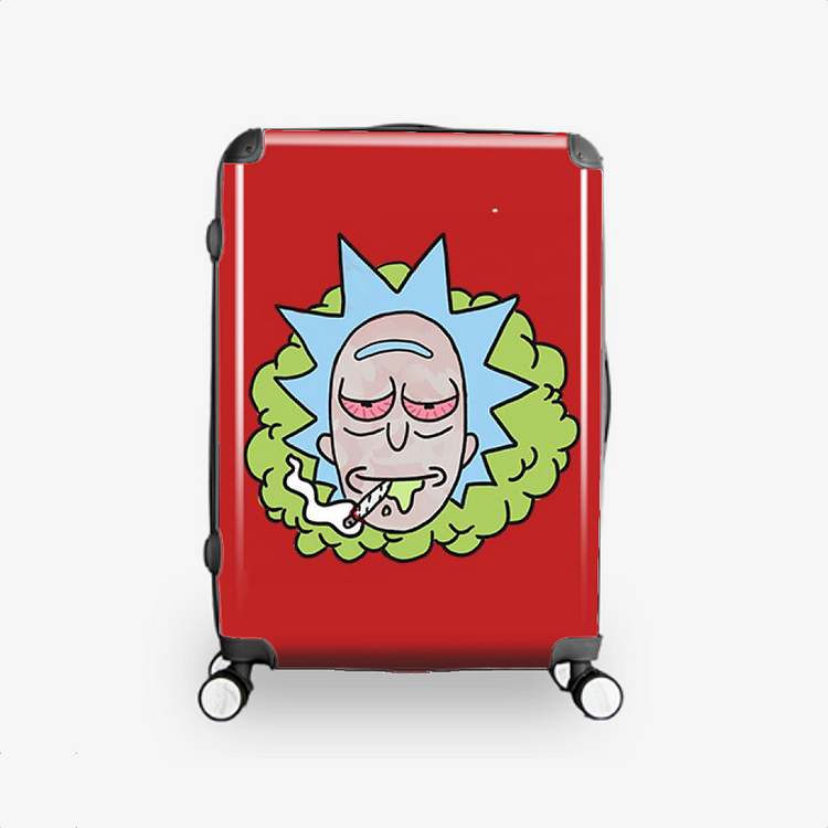Rick With Red Eyes Is Smoking, Rick And Morty Hardside Luggage