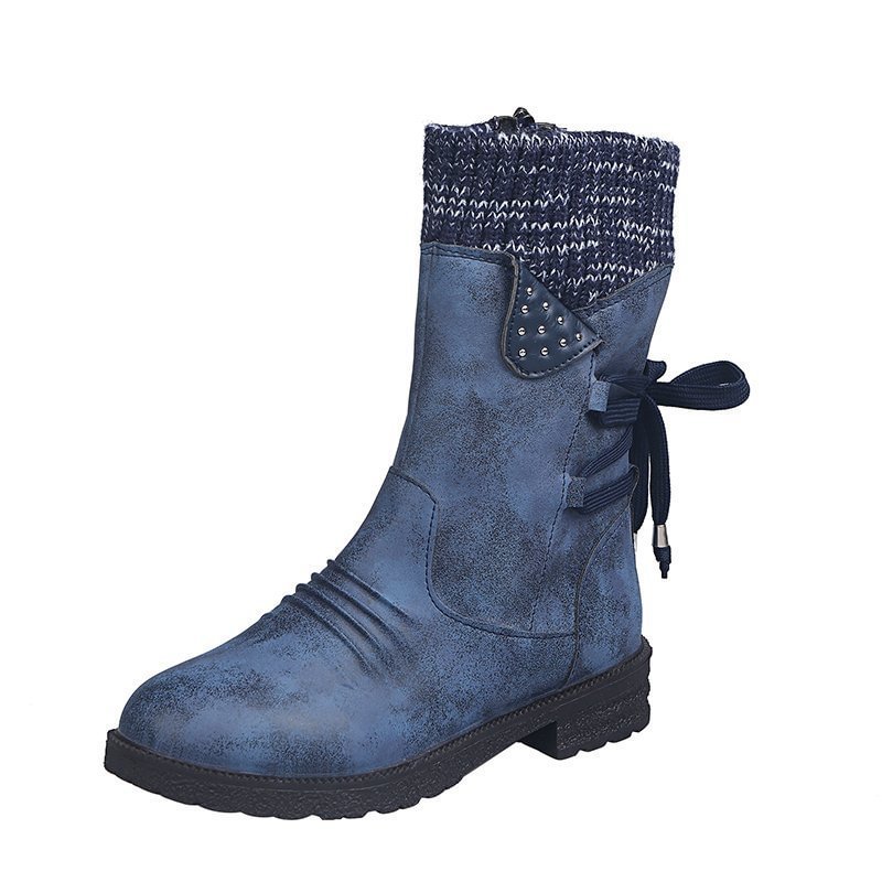 winter warm lace up snow boots