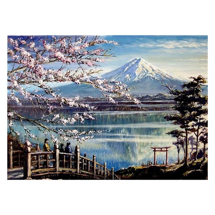 Cherry Blossom Round Full Drill Diamond Painting 40X30CM(Canvas)-gbfke
