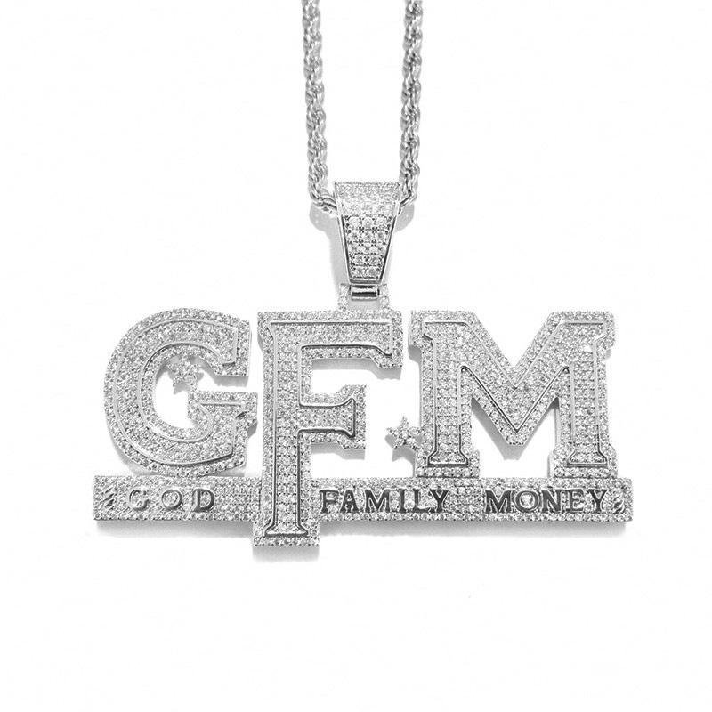 Iced Out GOD FAMILY MONEY Pendant Necklace-VESSFUL