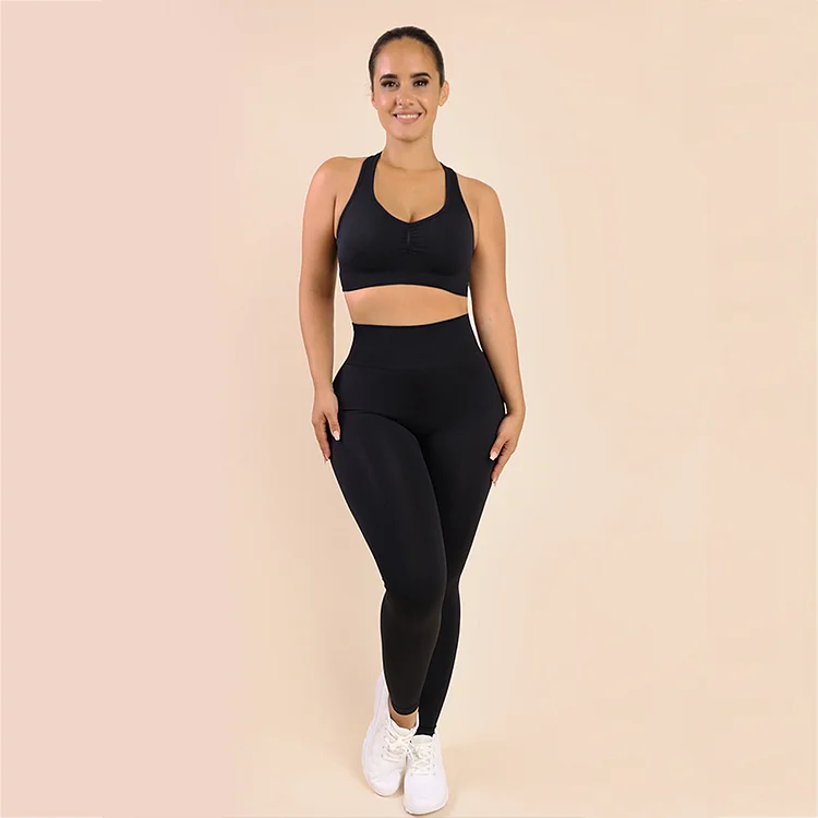 Wholesale Seamless Gym Top Sports Yoga Leggings Set