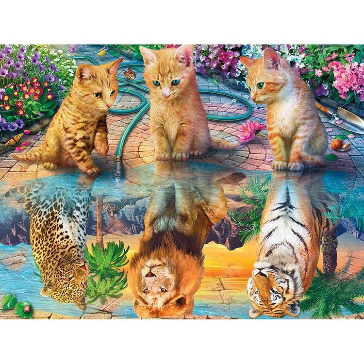 Feline - Full Round Drill Diamond Painting - 30x40cm(Canvas)