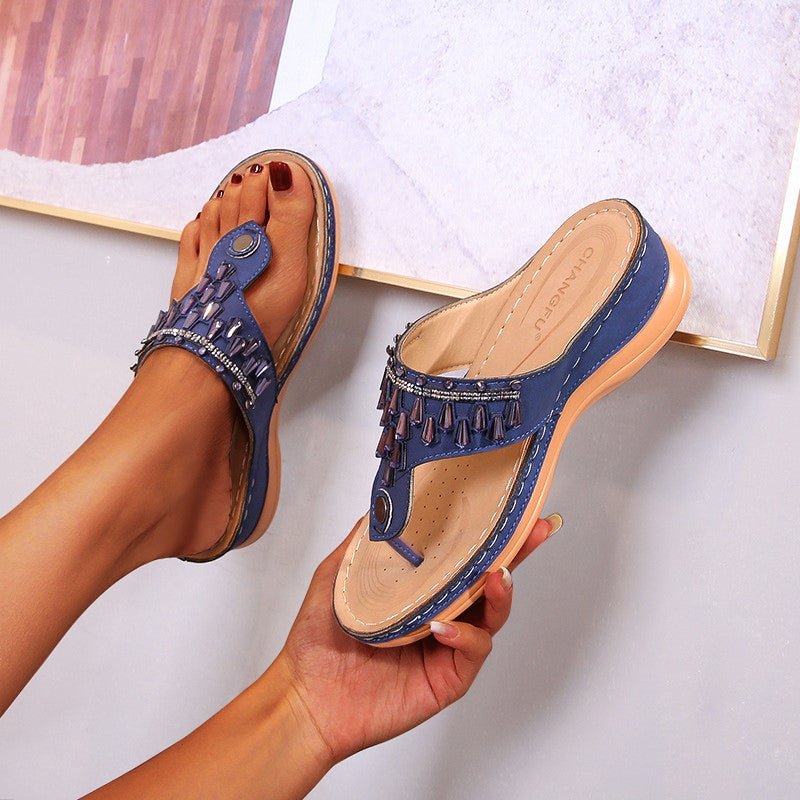 Summer Women Casual Sandal Fashion Ladies Bling Sewing Sandals - vzzhome