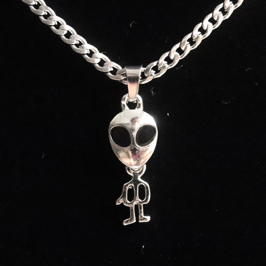 Minnieskull Hip Hop Punk Creative Alien Necklace - Minnieskull