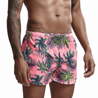 Pink Summer Coconut Men's Beach Shorts-VESSFUL