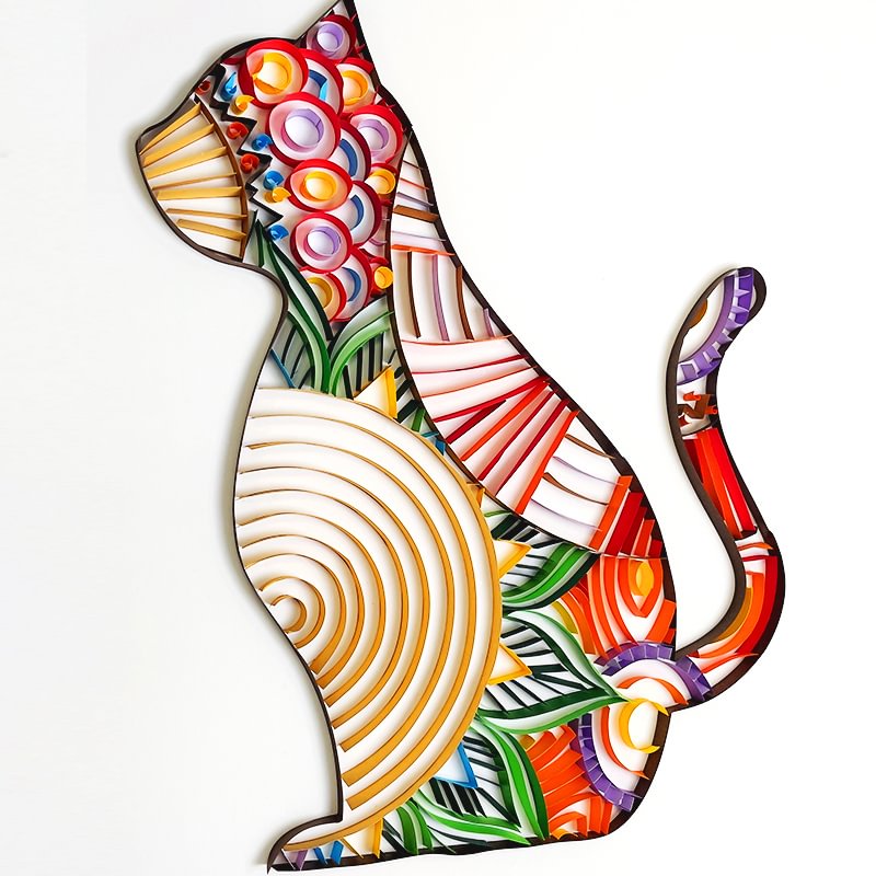 JEFFQUILLING™-JEFFQUILLING™ Paper Filigree Painting Kit -Cat
