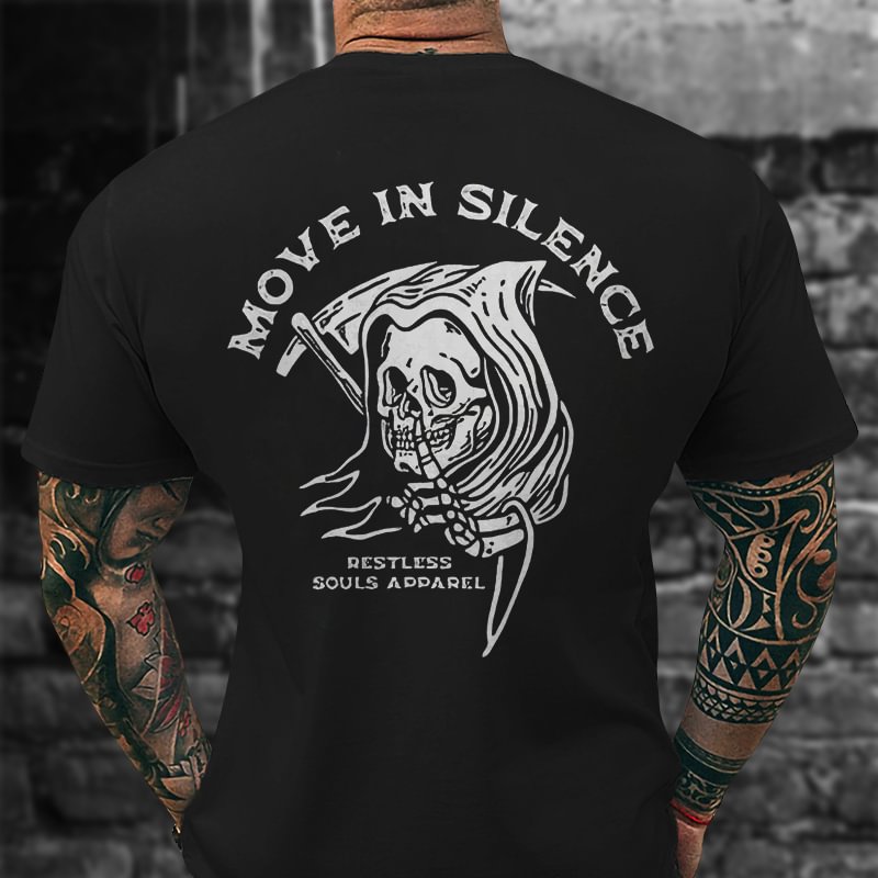 Livereid Move In Silence Skull Print T-shirt - Livereid