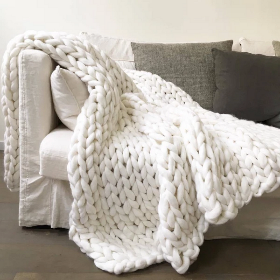 Handmade Chunky Knit Blanket - vzzhome