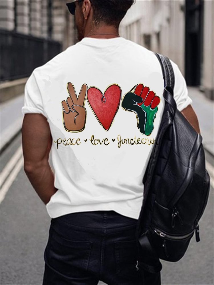 BrosWear Peace Love Juneteenth T-shirt