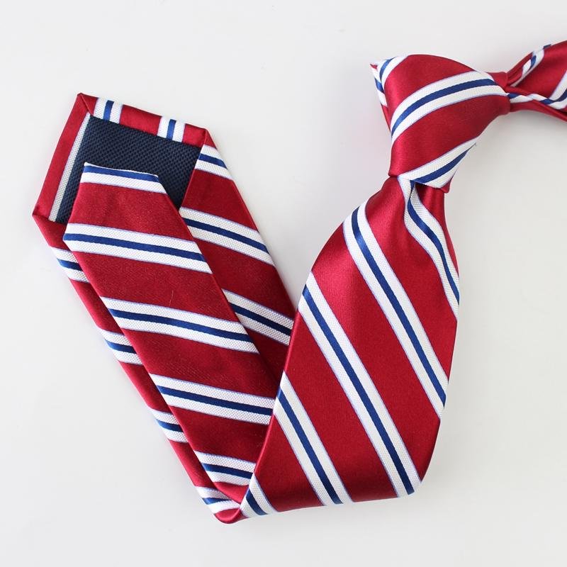 Cravate en soie rouge à rayures Royaume-Uni-Soie Plus