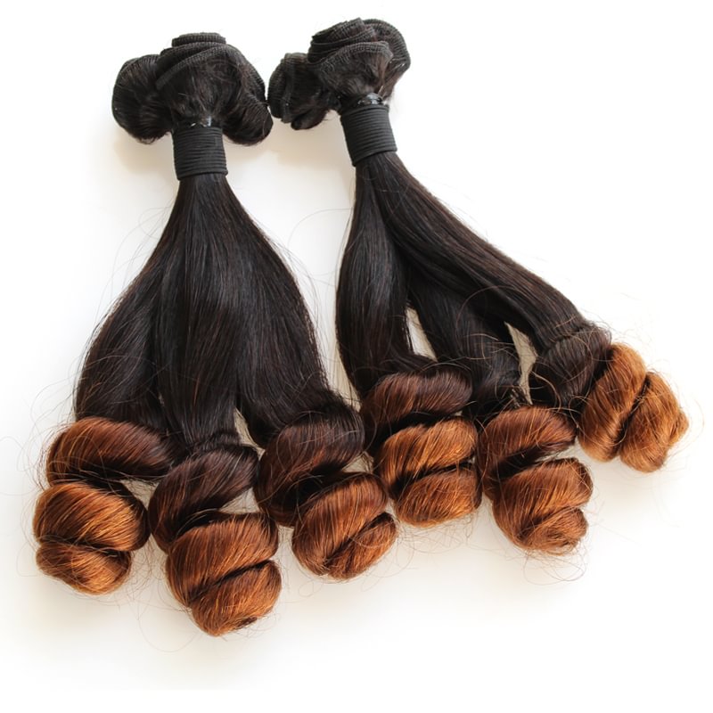 1 PC Black And Brown Gradient Loose Hair Bundles丨Indian Mature Hair