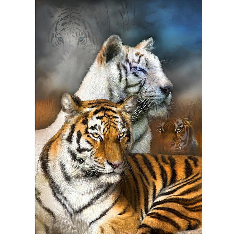 Tiger-Full Round Diamond Painting-40*30CM
