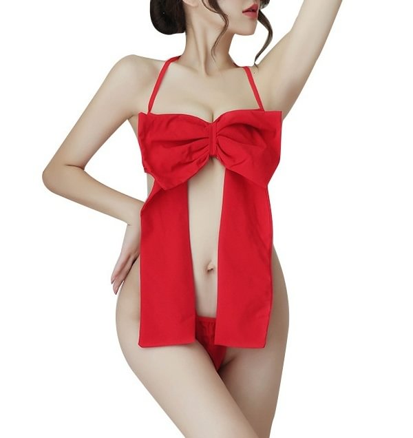 Red Bow Bride Temptation Conjoined Three-point Suit-Icossi
