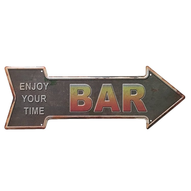 Bar - Arrow Shape Tin Sign - 16*45CM
