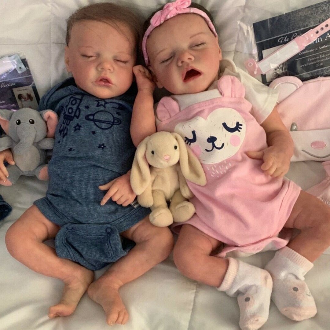  17 '' Real Lifelike Twins Sister Daphne  and Lloyd Reborn Baby Doll Girl - Reborndollsshop.com-Reborndollsshop®