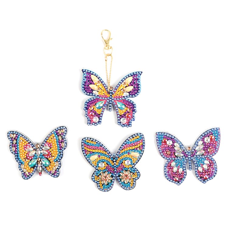 4pcs Butterfly-DIY Creative Diamond Keychain
