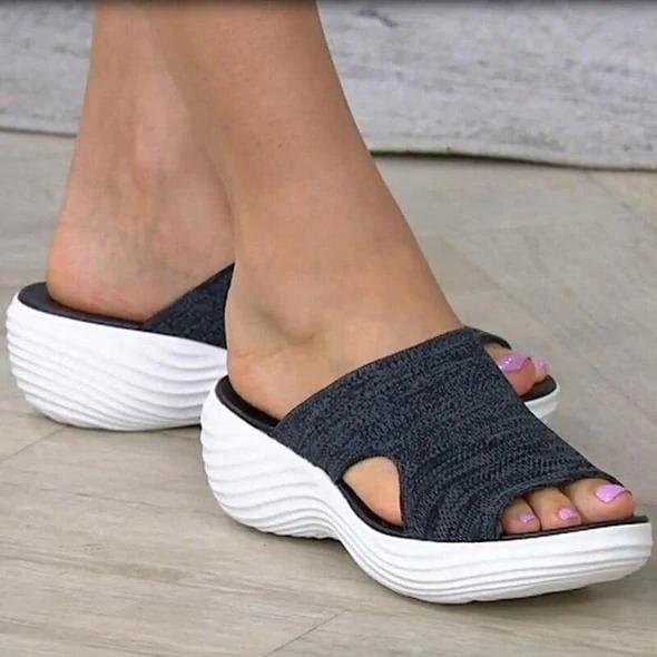 2022 Upgraded Stretch Orthotic Slide Sandals, Knitted Sports Corrective Sandal