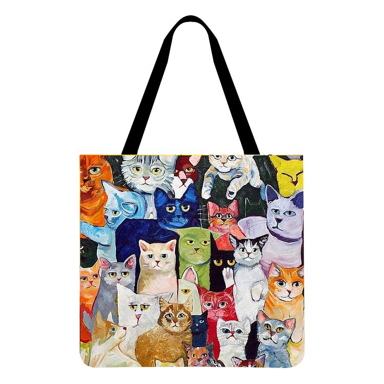 Cats - Diamond Painting Linen Handbag - 40*40CM