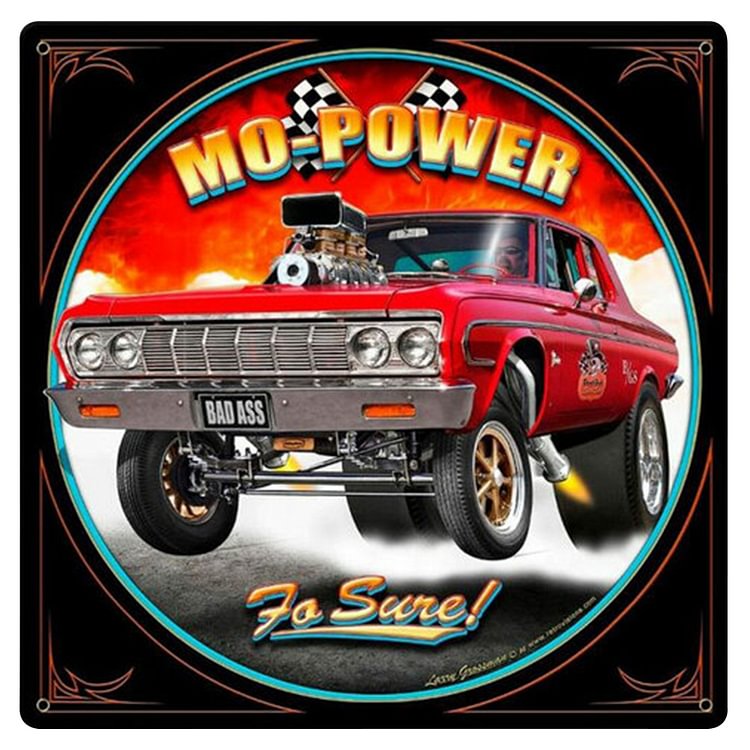 Mo-Power Car  - Square Shape Tin Sign - 30*30CM