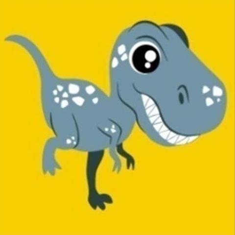 DIY Acrylic Painting, Paint by Number Kits for Kids Beginner - Blue Dinosaurus 8" x 8"、bestdiys、sdecorshop