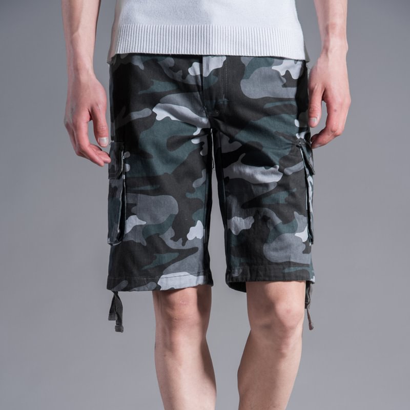 Fashion casual function camouflage pocket tooling shorts