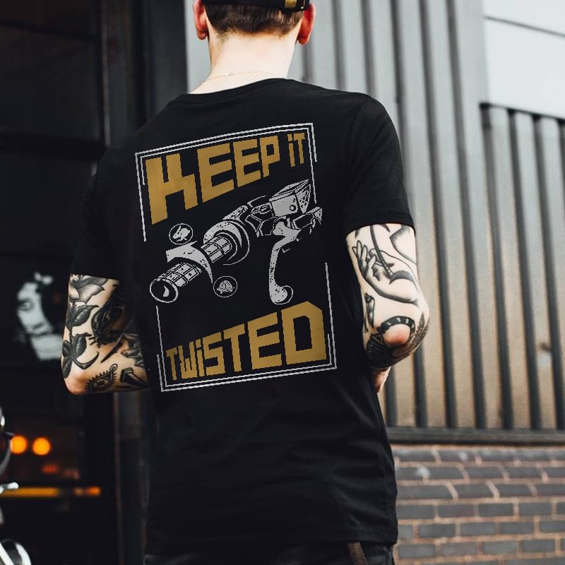 UPRANDY KEEP IT TWISTED letter print designer men's motorcycle fashion t-shirt -  UPRANDY
