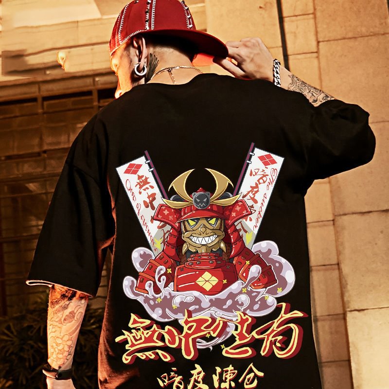 Harajuku Samurai Print T-Shirt