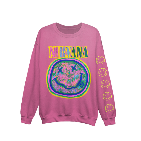 Nirvana Pink Spiral Crewneck Sweatshirt