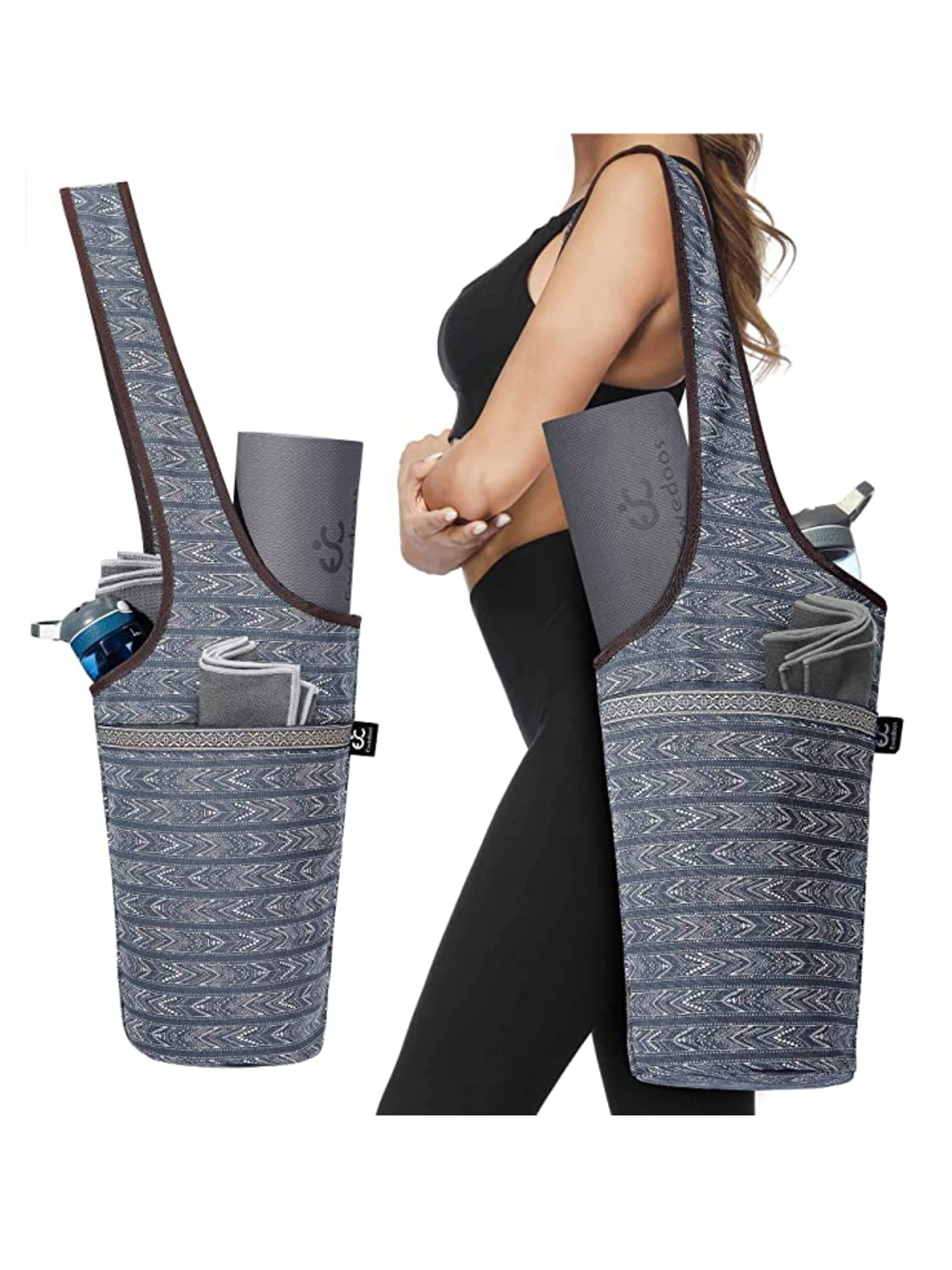 Yoga mat Bag TEHOSM Large Yoga Bag Carry bag Mat holder with Large Size Pocket and Zipper Pocket-Fit Most Size Mats 