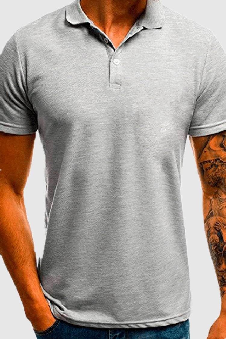 BrosWear Simple Casual Daily Short Sleeve Polo Shirt